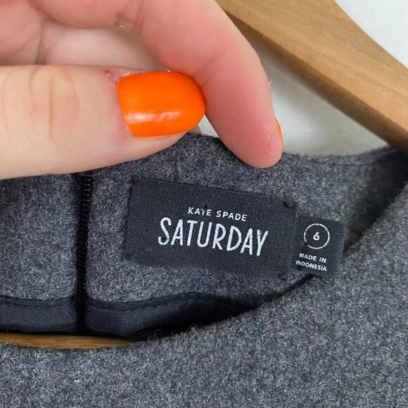 KATE SPADE SATURDAY gray wool a-line mini dress - Picture 6 of 7